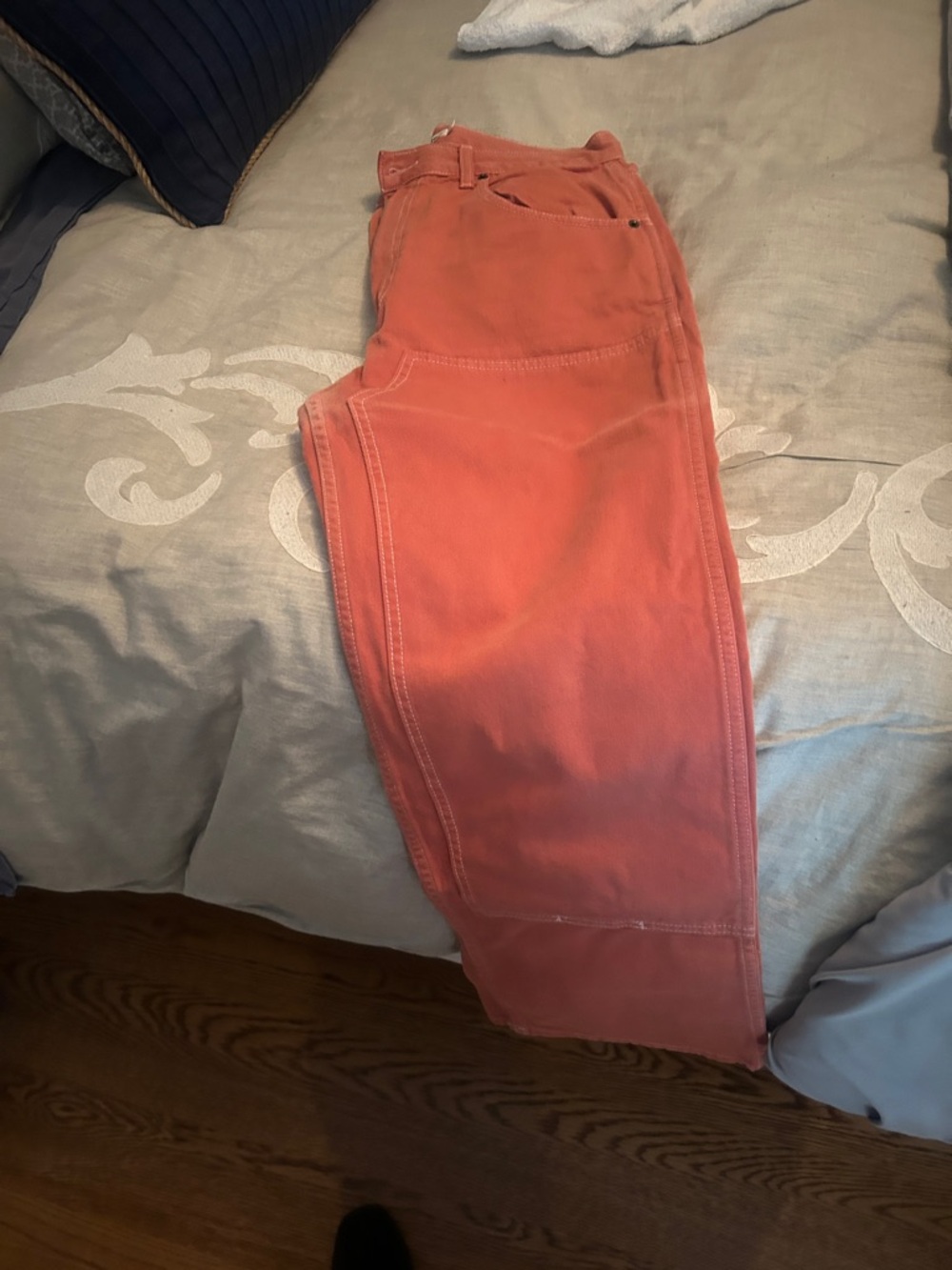 Rudy Jude Red-Coral Cropped High-Rise Jeans